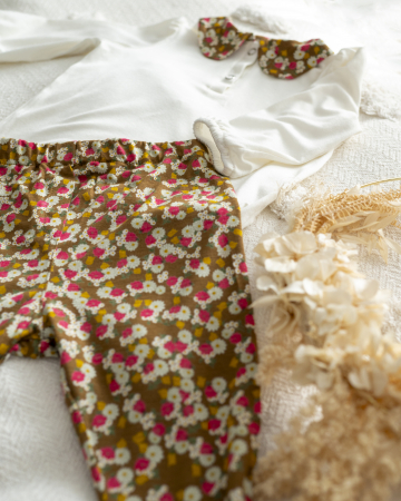 Set cu bluza si colanti din jersey de bumbac cu imprimeu floral [1]