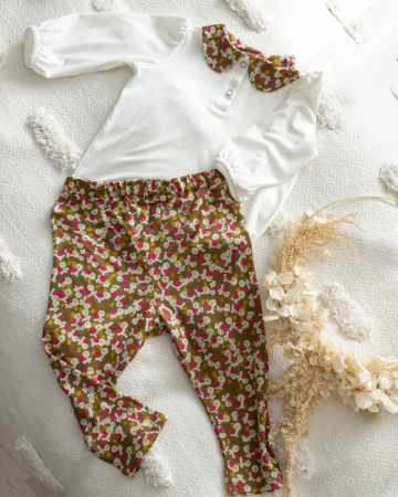 Compleuri - Set cu bluza si colanti din jersey de bumbac cu imprimeu floral