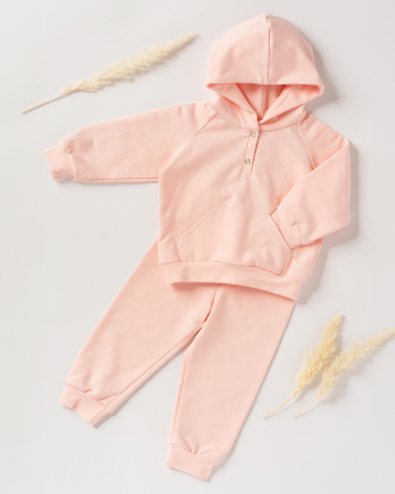 Compleuri - Set cu hanorac si pantaloni sport din bumbac roz