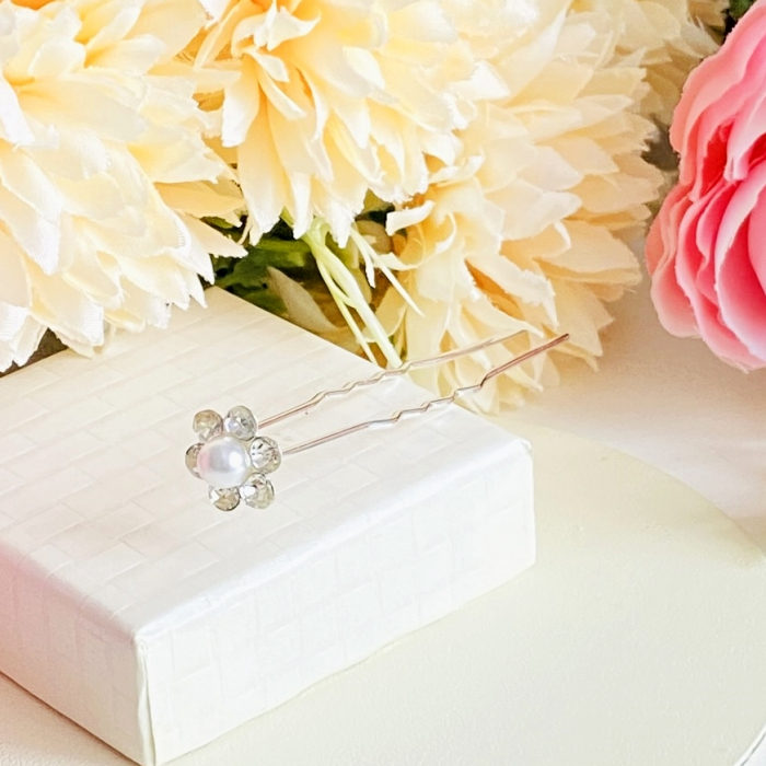 Ac Par Argintiu Floare Cristale Mireasa, Accesorii Par Mirese [6]