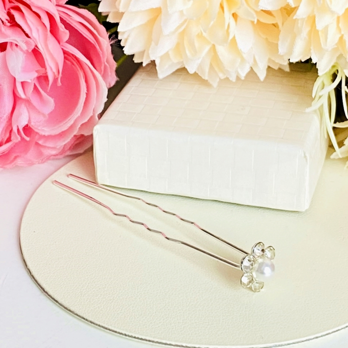 Ac Par Argintiu Floare Cristale Mireasa, Accesorii Par Mirese [7]