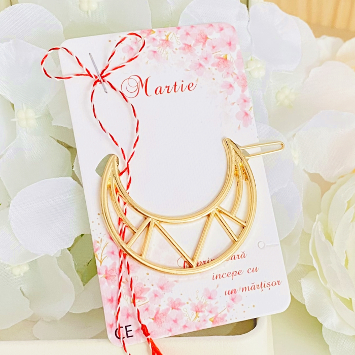 Martisor Agrafe de Par Semiluna Luna Aurie, Clama, Accesorii Par [8]