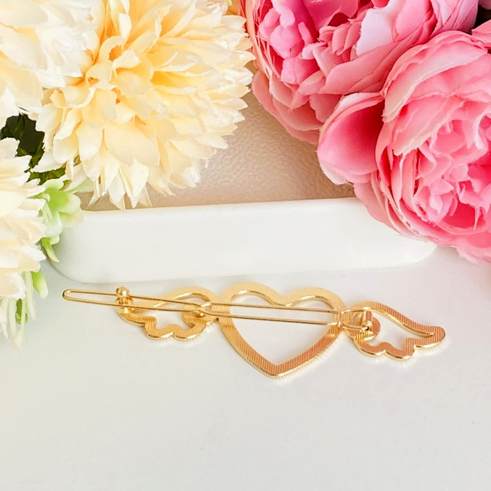 Agrafa Par Inima & Aripi, Agrafa de Par, Accesorii Par, Clama metal [9]