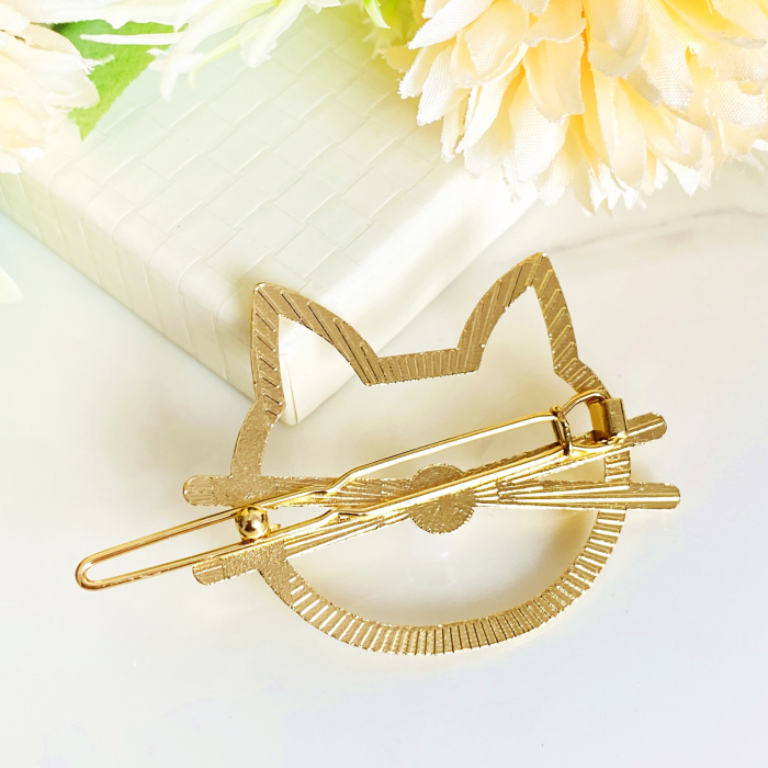 Agrafa de Par Pisica Aurie, Accesorii Par, Clama Metal [7]
