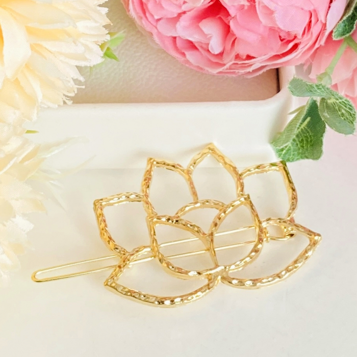 Agrafa Par Floare Aurie, Agrafa de Par, Accesorii Par, Clama metal [4]