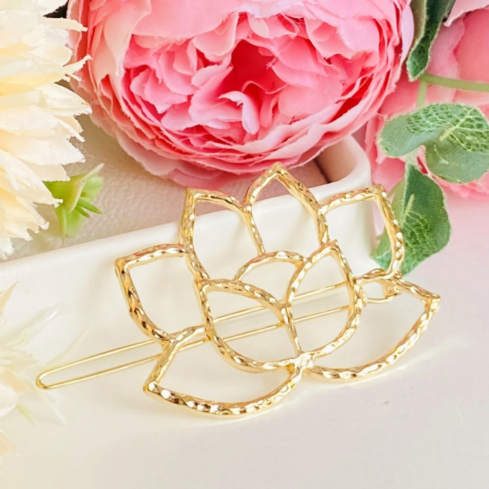 Agrafa Par Floare Aurie, Agrafa de Par, Accesorii Par, Clama metal [8]