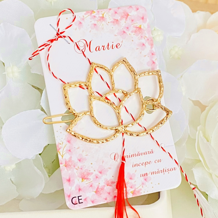 Agrafa Par Floare Aurie, Agrafa de Par, Accesorii Par, Clama metal [5]