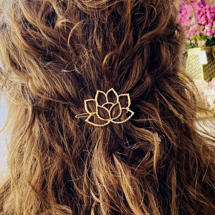 Agrafa Par Floare Aurie, Agrafa de Par, Accesorii Par, Clama metal [8]