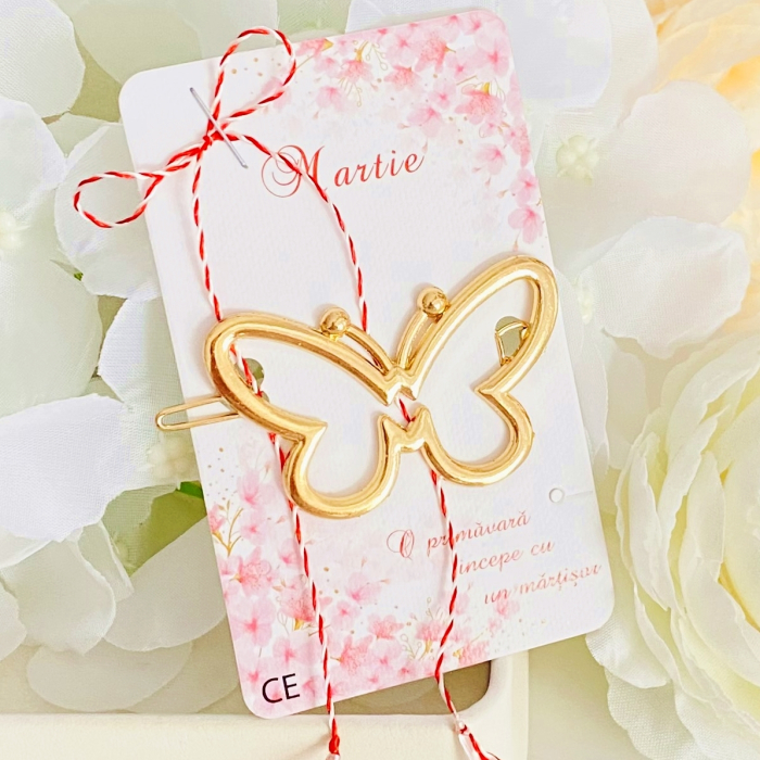 Martisor Clama Fluture, Agrafa de Par, Accesorii Par, Clama metal [6]