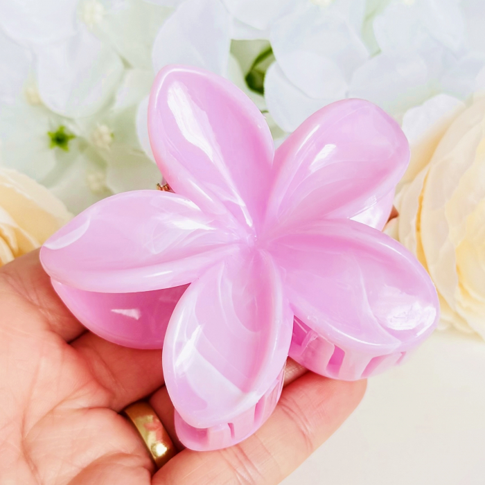 Clama Par Floare Roz, Accesorii Par, Clama Flori [4]