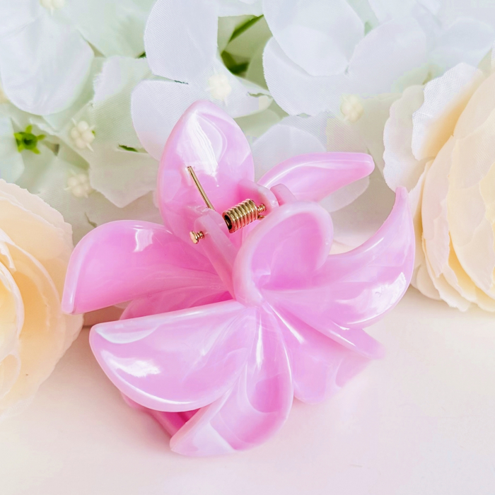 Clama Par Floare Roz, Accesorii Par, Clama Flori [5]