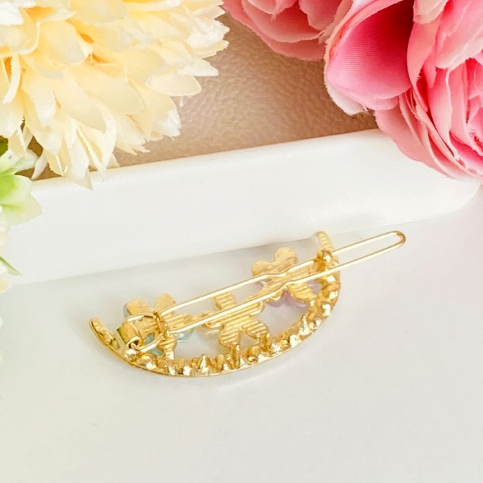 Agrafa Par Semiluna Flori Colorate, Agrafa de Par, Accesorii Par, Clama metal [8]