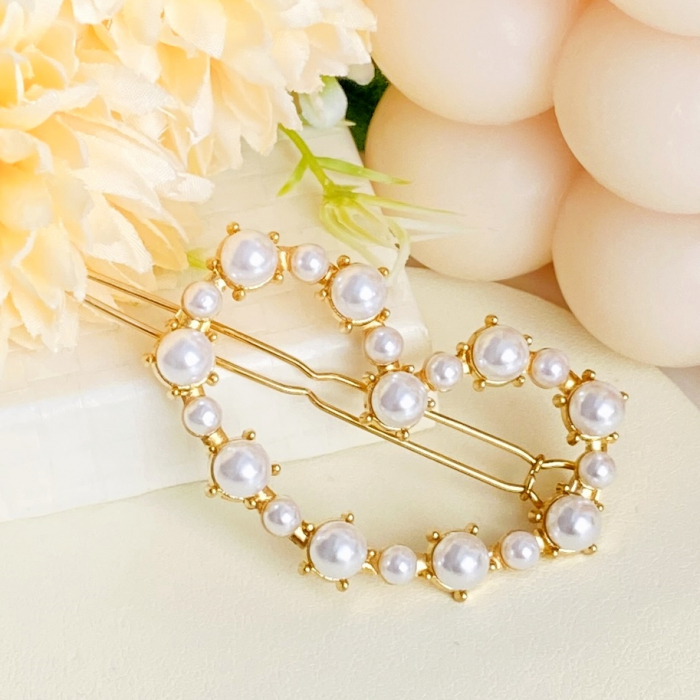 Agrafa de Par Inima Perle, Agrafa de Par, Accesorii Par, Clama metal [3]