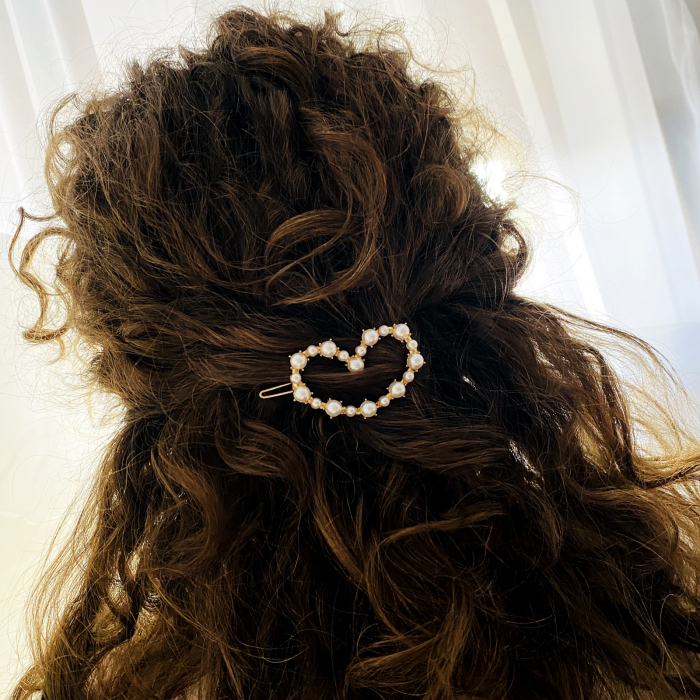 Agrafa de Par Inima Perle, Agrafa de Par, Accesorii Par, Clama metal [4]