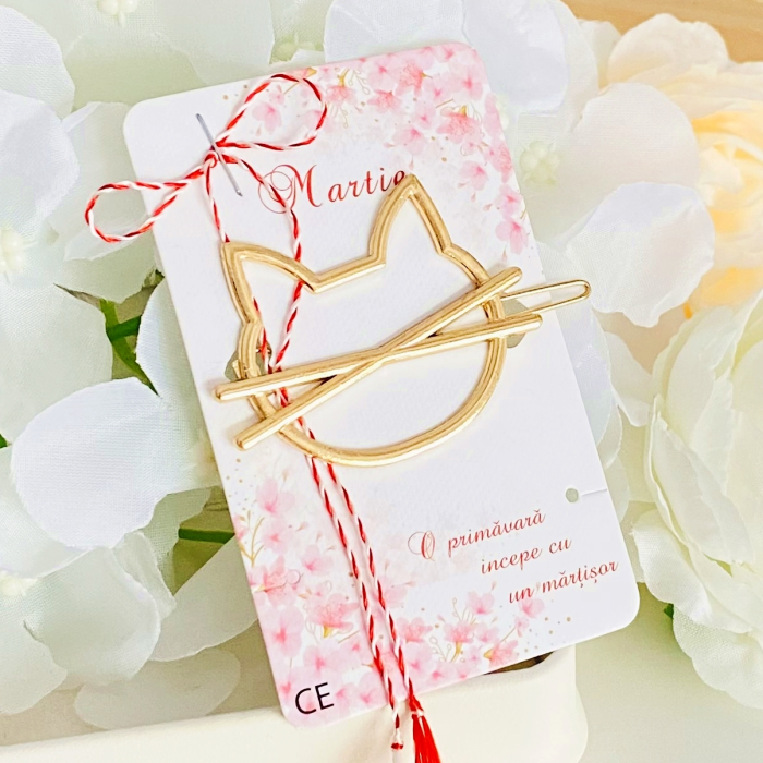 Martisor Agrafa de par Pisica Aurie, Accesorii Par [8]