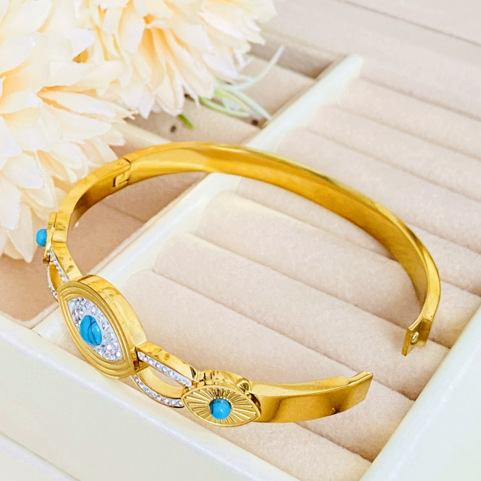Bratara Aurie Bangle Blue Otel Inoxidabil, Bijuterii Inox, Bratari Dama [5]