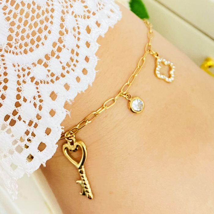 Bratara Cheia Inimii Otel Inoxidabil, Bijuterii Inox, Bratari Dama [5]