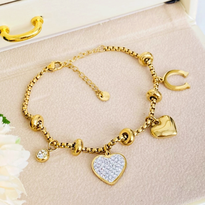 Bratara Inima Norocoasa Otel Inoxidabil, Bijuterii Inox, Bratari Dama [10]