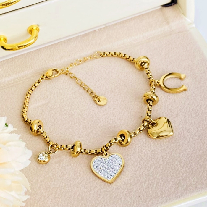 Bratara Inima Norocoasa Otel Inoxidabil, Bijuterii Inox, Bratari Dama [6]