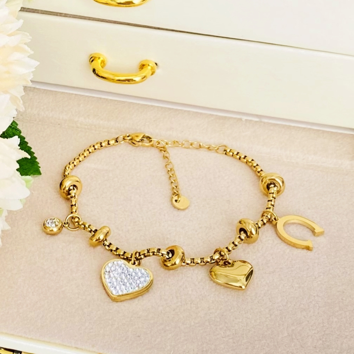 Bratara Inima Norocoasa Otel Inoxidabil, Bijuterii Inox, Bratari Dama [9]