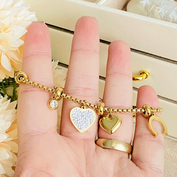 Bratara Inima Norocoasa Otel Inoxidabil, Bijuterii Inox, Bratari Dama [5]