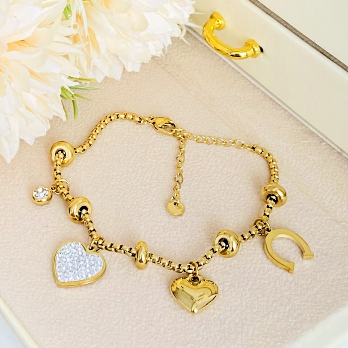 Bratara Inima Norocoasa Otel Inoxidabil, Bijuterii Inox, Bratari Dama [3]