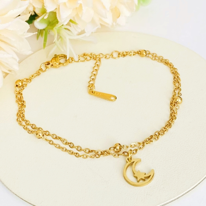 Bratara Dubla Luna Otel Inoxidabil, Bijuterii Inox, Bratari Dama [2]