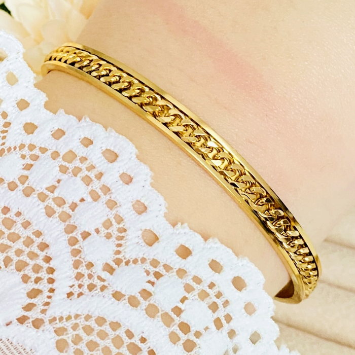 Bratara Fixa Aurie Otel Inoxidabil, Bijuterii Inox, Bratari Dama [4]