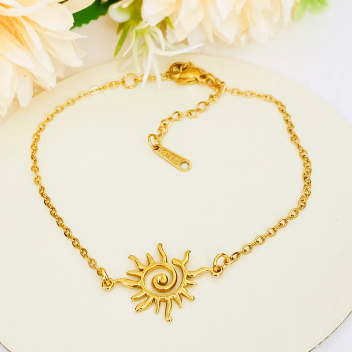 Bratara Soare Auriu Otel Inoxidabil, Bijuterii Inox, Bratari Dama [7]