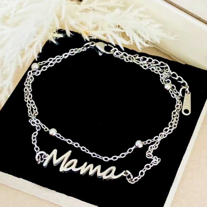 Bratara Dubla Mama Argintiu Otel Inoxidabil, Bijuterii Inox, Bratari Dama [3]
