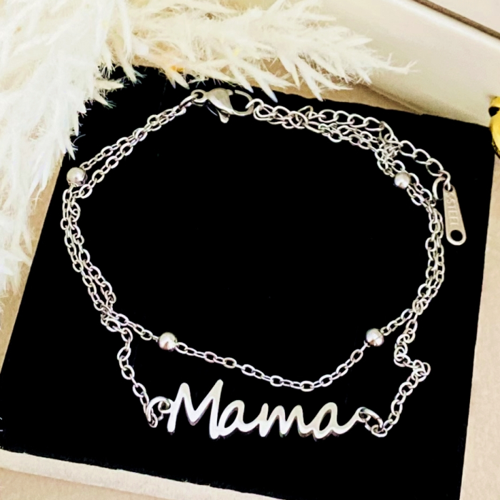 Bratara Dubla Mama Argintiu Otel Inoxidabil, Bijuterii Inox, Bratari Dama [2]