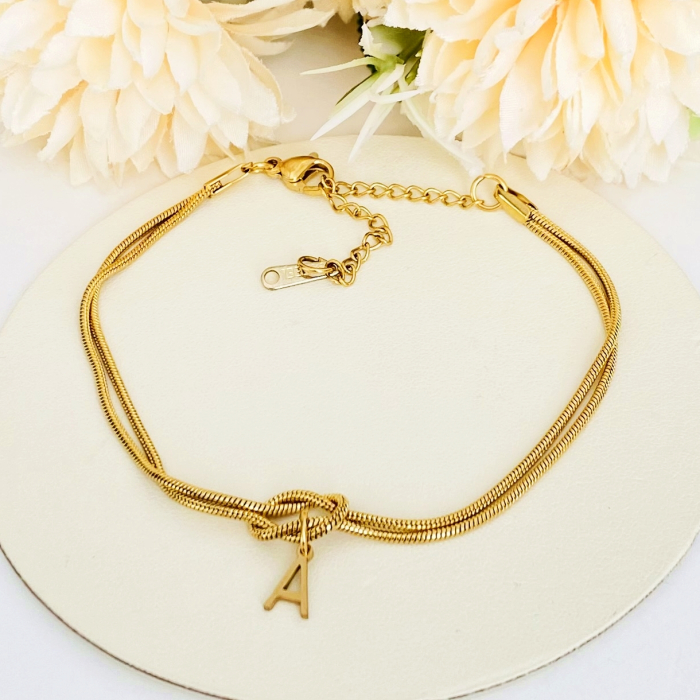 Bratara Litera A Otel Inoxidabil, Bijuterii Inox, Bratari Dama [2]