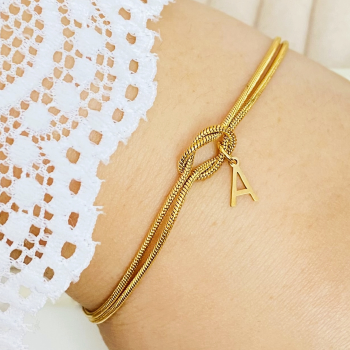 Bratara Litera A Otel Inoxidabil, Bijuterii Inox, Bratari Dama [1]