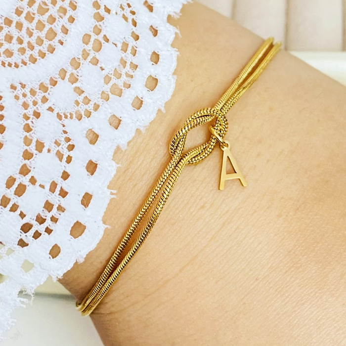 Bratara Litera A Otel Inoxidabil, Bijuterii Inox, Bratari Dama [3]