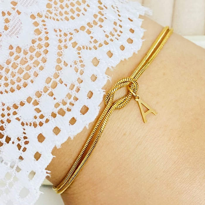 Bratara Litera A Otel Inoxidabil, Bijuterii Inox, Bratari Dama [5]