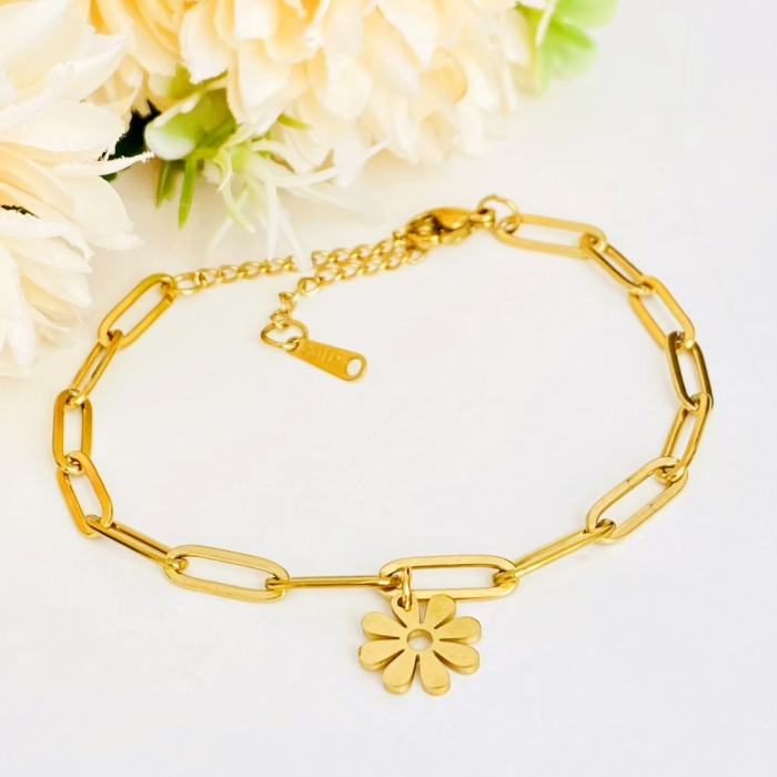 Bratara Floare Aurie Otel Inoxidabil, Bijuterii Inox, Bratari Dama [8]