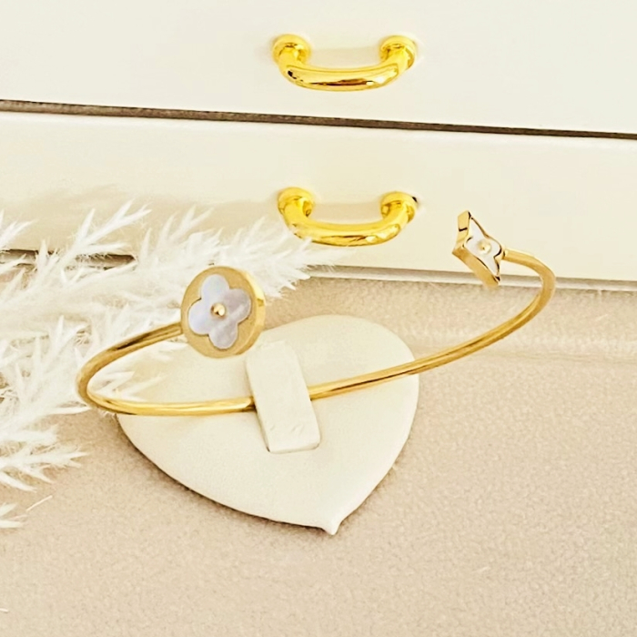 Bratara Fixa Sidef  Otel Inoxidabil, Bijuterii Inox, Bratari Dama [5]