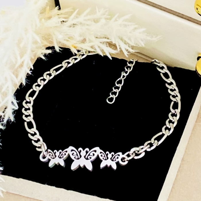 Bratara Fluturi Argintii Otel Inoxidabil, Bijuterii Inox, Bratari Dama [4]