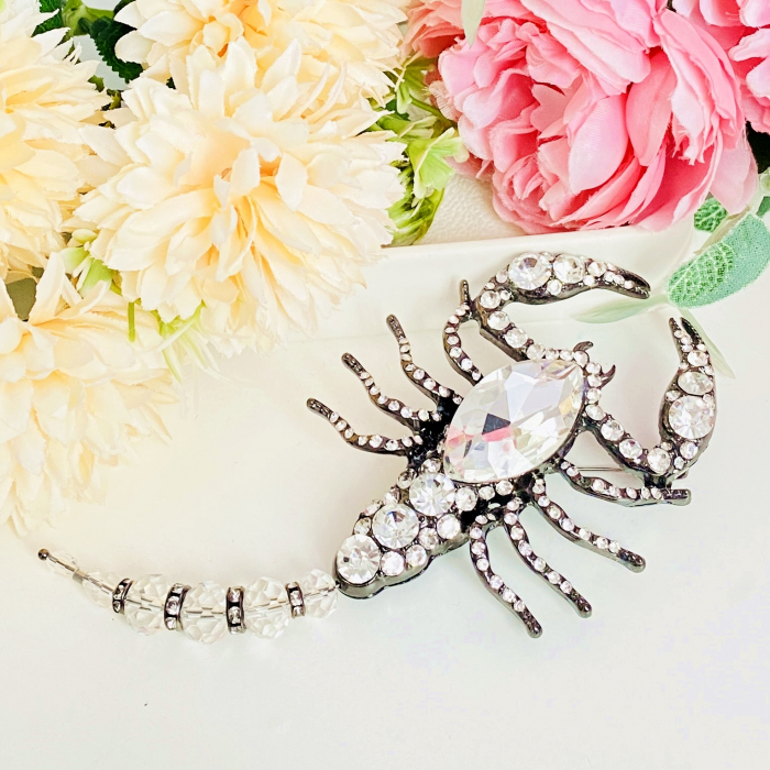 Brosa Mare Scorpion Argintiu, Brosa Dama Femei [2]