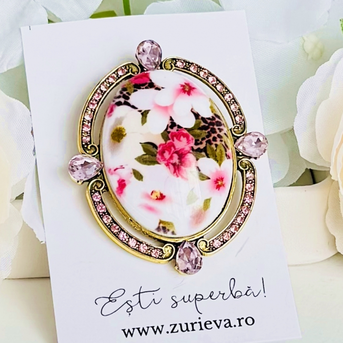 Brosa Pink Vintage, Brosa Dama Femei, Brose Statement [4]