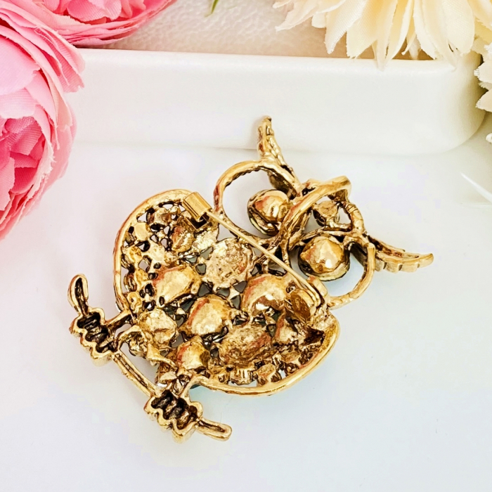 Brosa Bufnita Verde Smarald, Brosa Statement, Brose Femei [7]