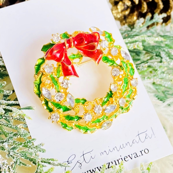 Brosa Ghirlanda Craciun, Brosa Statement, Brose Femei [3]