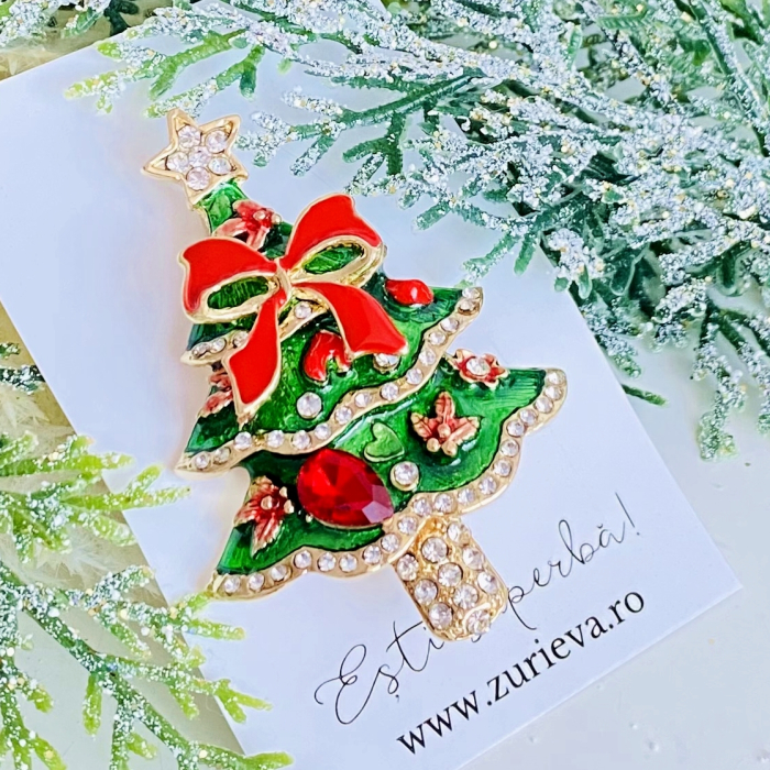 Brosa Brad Craciun Funda, Brose Craciun, Brosa Statement, Brose Femei [3]