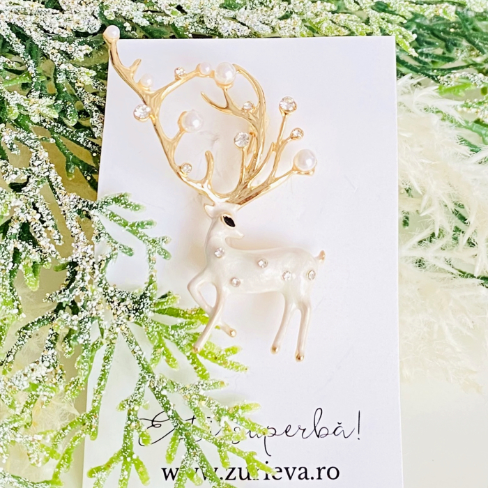 Brosa Ren Alb, Brosa Statement, Brose Femei [3]