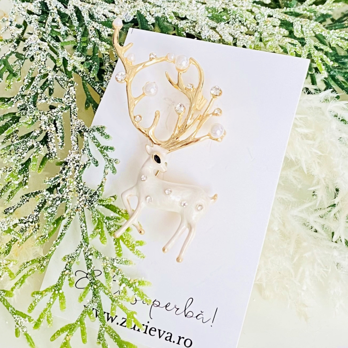 Brosa Ren Alb, Brosa Statement, Brose Femei [6]