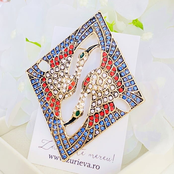 Brosa Romb Cocori Cristale, Brosa Dama Femei [4]