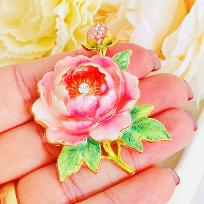 Brosa Bujor cu Cristale, Brose Dama, Brose Flori [6]