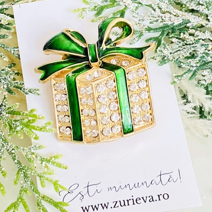 Brosa Cadou Craciun Verde, Brosa Statement, Brose Femei [3]