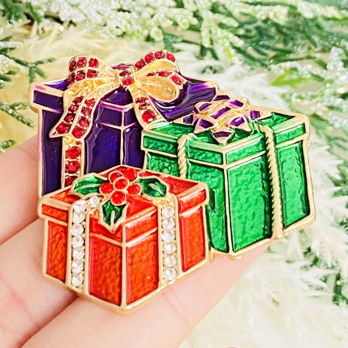 Brosa Cadouri Colorate Craciun, Brosa Statement, Brose Femei [4]