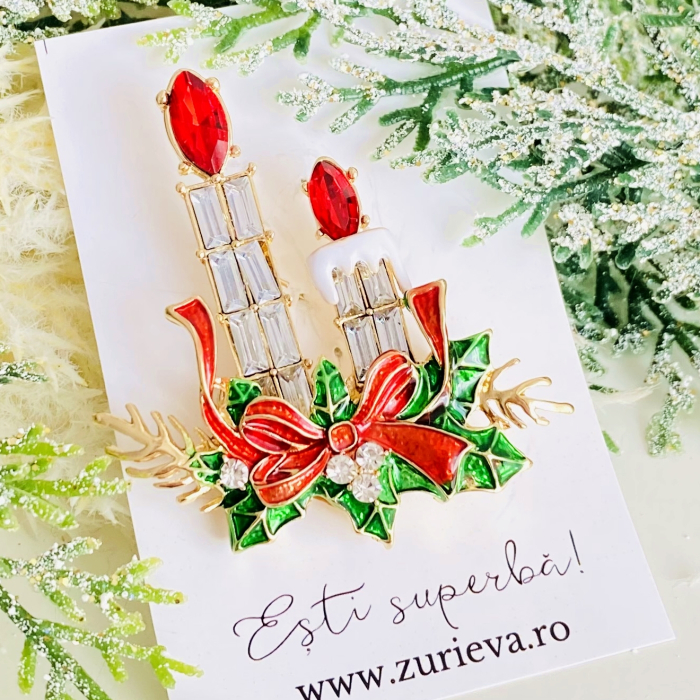 Brosa Lumanari Craciun, Brosa Statement, Brose Femei [7]